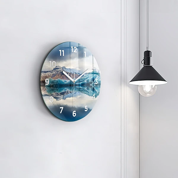 Wanduhr glas rund Jokulsarlon-See in Island