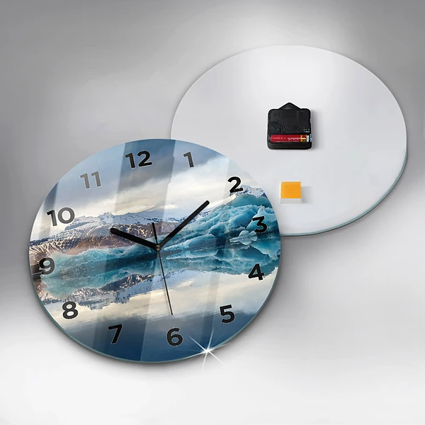 Wanduhr glas rund Jokulsarlon-See in Island