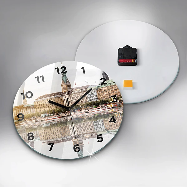 Wanduhr rund Hamburg Fluss Deutschland