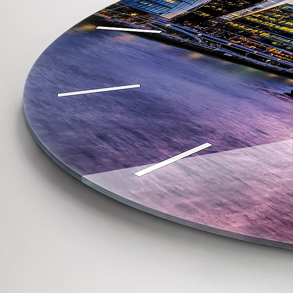 Wanduhr glas rund Blick auf London