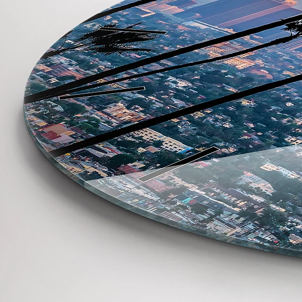 Wanduhr rund Sonnenuntergang in Los Angeles
