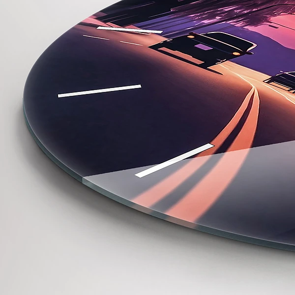 Wanduhr glas rund Sonnenuntergang in LA