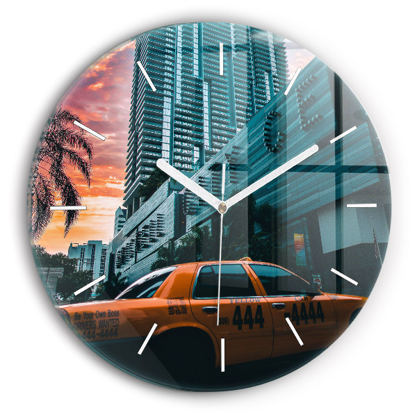 Wanduhr rund mit motiv Miami, Florida