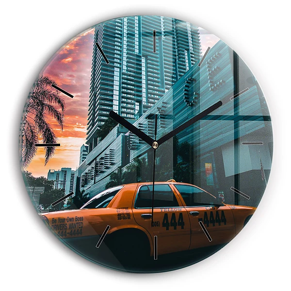 Wanduhr rund mit motiv Miami, Florida