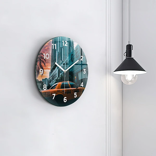 Wanduhr rund mit motiv Miami, Florida