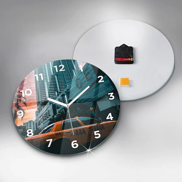 Wanduhr rund mit motiv Miami, Florida
