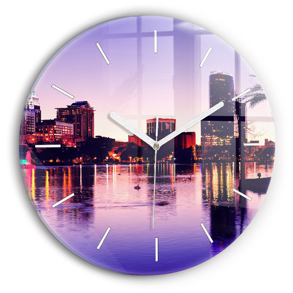 Wanduhr glas rund Hamburg Fluss Deutschland