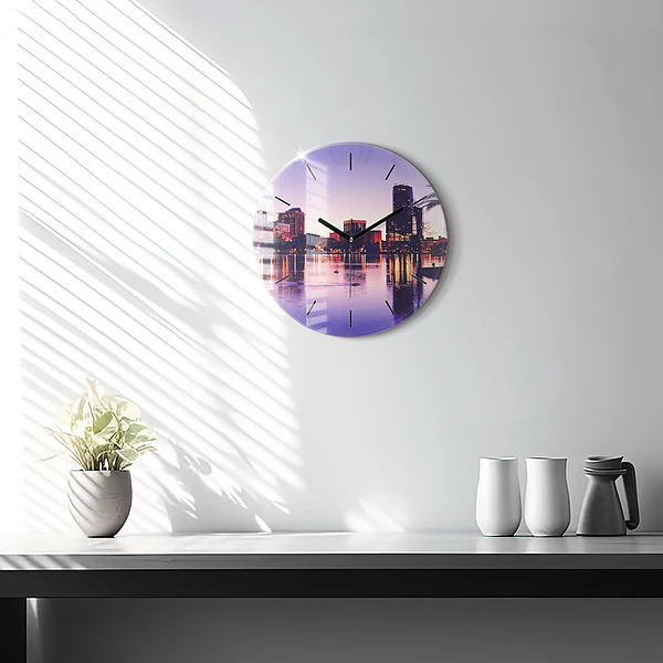 Wanduhr glas rund Hamburg Fluss Deutschland