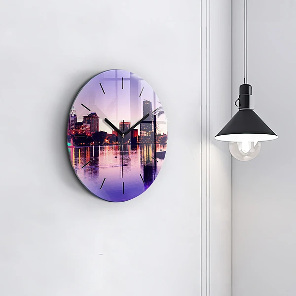 Wanduhr glas rund Hamburg Fluss Deutschland