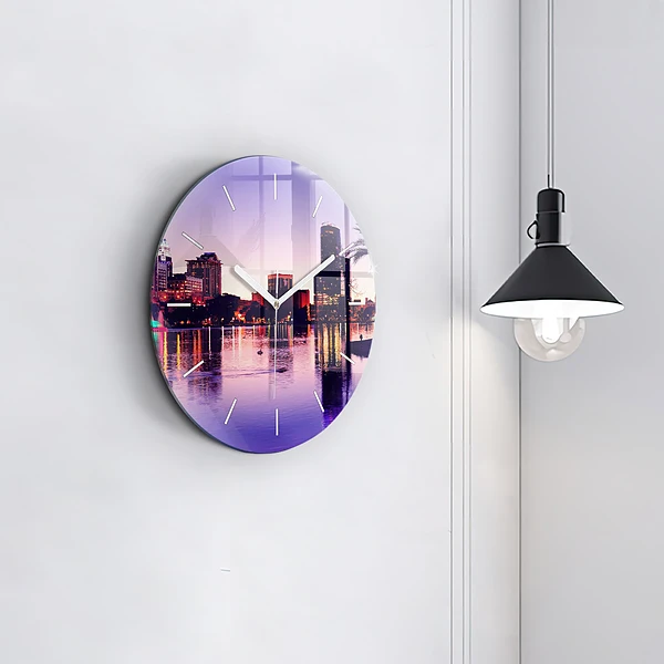 Wanduhr glas rund Hamburg Fluss Deutschland