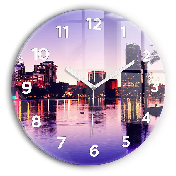 Wanduhr glas rund Hamburg Fluss Deutschland