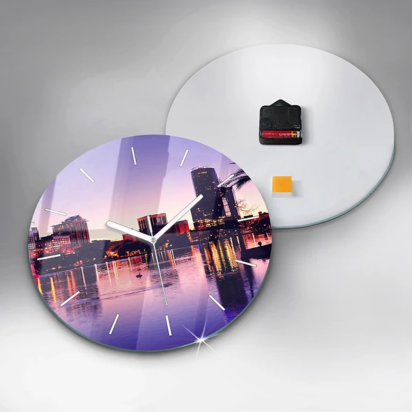 Wanduhr glas rund Hamburg Fluss Deutschland