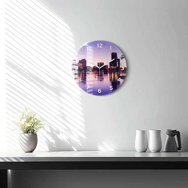 Wanduhr glas rund Hamburg Fluss Deutschland