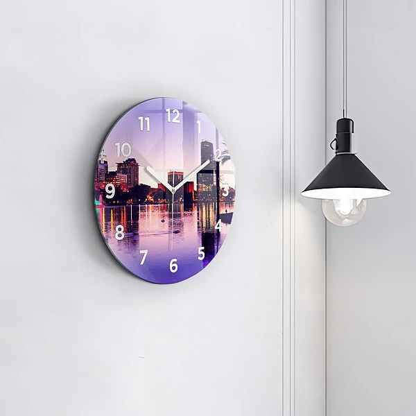 Wanduhr glas rund Hamburg Fluss Deutschland