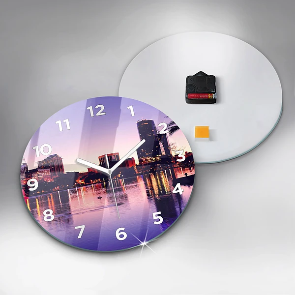 Wanduhr glas rund Hamburg Fluss Deutschland