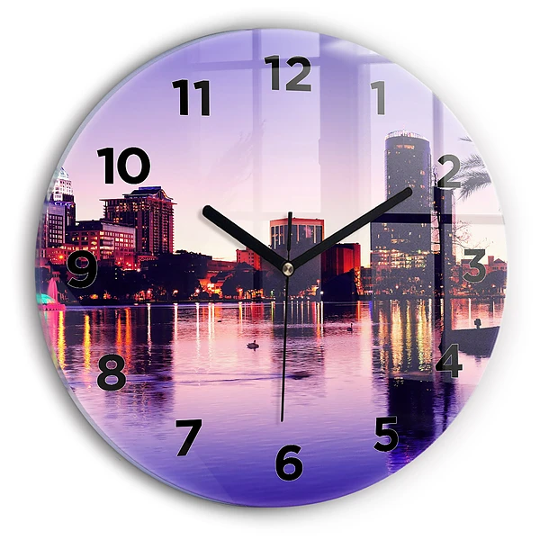 Wanduhr glas rund Hamburg Fluss Deutschland