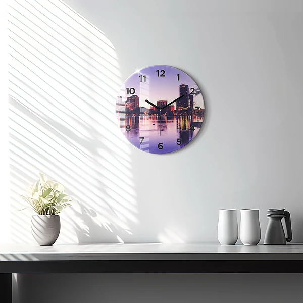 Wanduhr glas rund Hamburg Fluss Deutschland