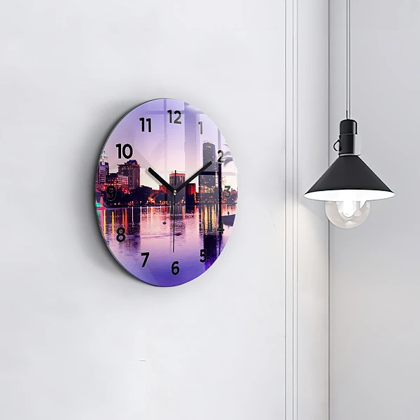 Wanduhr glas rund Hamburg Fluss Deutschland