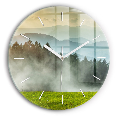 Wanduhr glas rund Berglandschaft