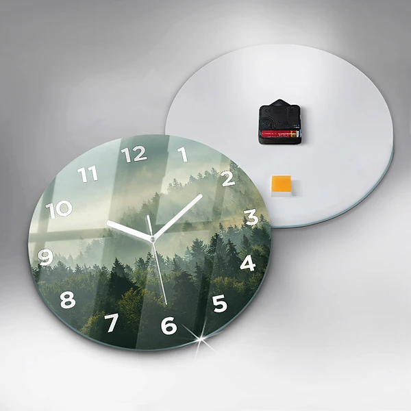 Wanduhr rund Sonnenaufgang Beskids
