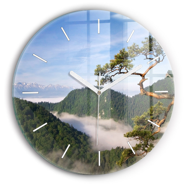 Wanduhr rund mit motiv Sokolica-Gipfel im Pieniny-Gebirge