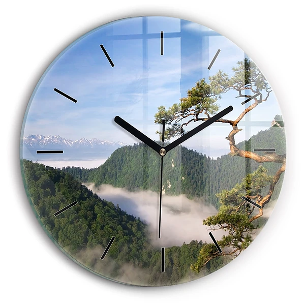 Wanduhr rund mit motiv Sokolica-Gipfel im Pieniny-Gebirge