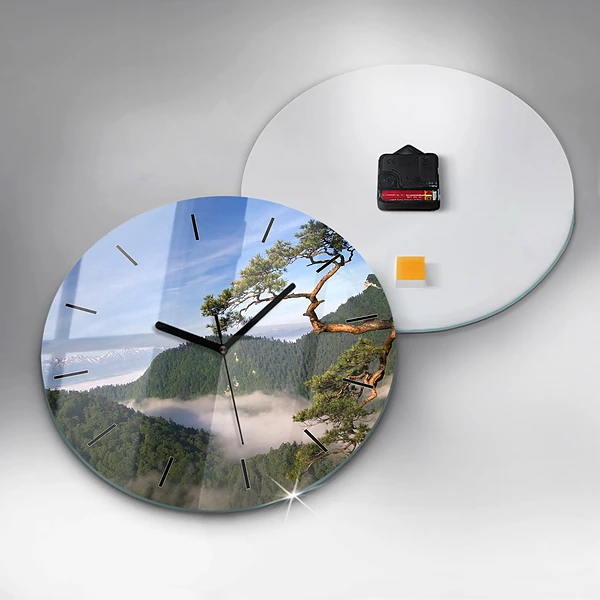 Wanduhr rund mit motiv Sokolica-Gipfel im Pieniny-Gebirge