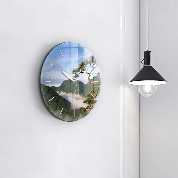 Wanduhr rund mit motiv Sokolica-Gipfel im Pieniny-Gebirge