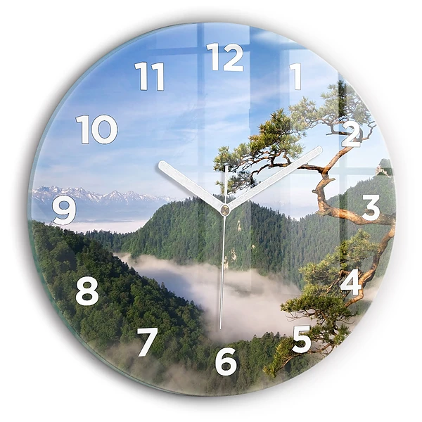 Wanduhr rund mit motiv Sokolica-Gipfel im Pieniny-Gebirge