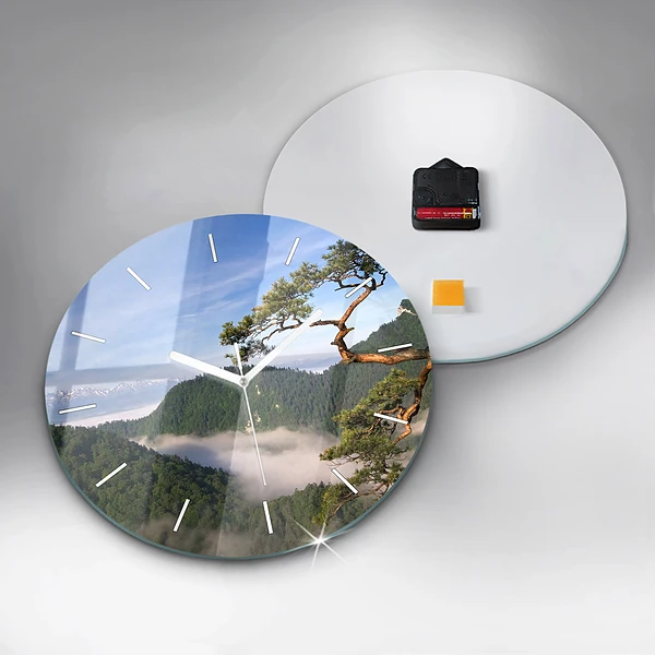Wanduhr rund mit motiv Sokolica-Gipfel im Pieniny-Gebirge
