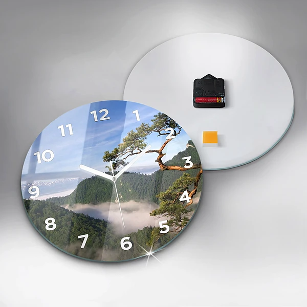 Wanduhr rund mit motiv Sokolica-Gipfel im Pieniny-Gebirge