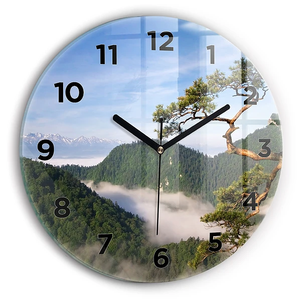 Wanduhr rund mit motiv Sokolica-Gipfel im Pieniny-Gebirge