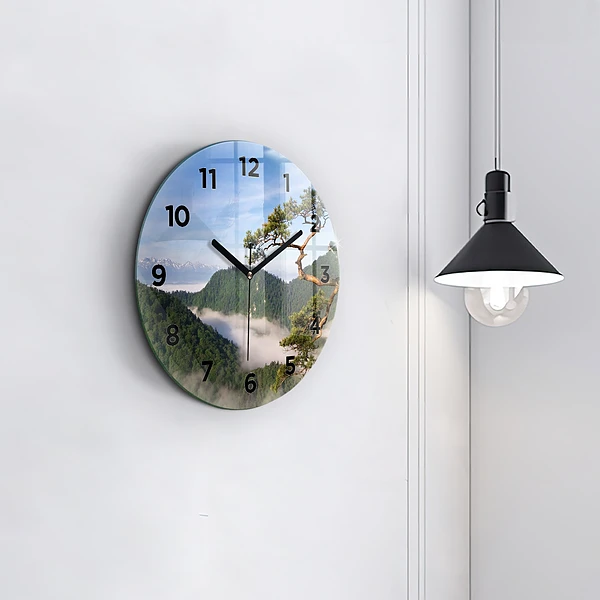 Wanduhr rund mit motiv Sokolica-Gipfel im Pieniny-Gebirge
