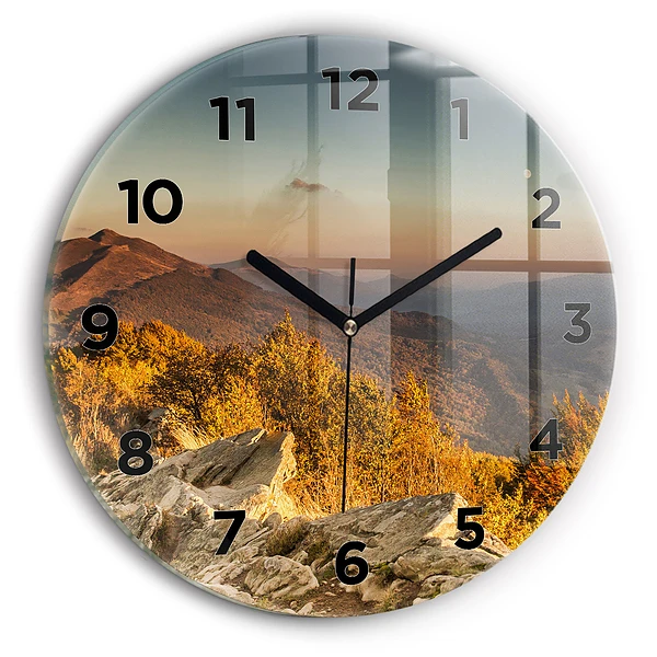 Wanduhr rund mit motiv Bieszczady-Gebirge