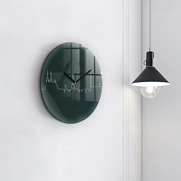 Wanduhr rund mit motiv Line-art der Stadt Brünn