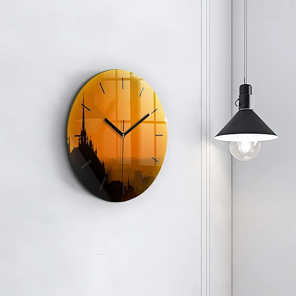 Wanduhr glas rund Blick auf den Brünner Dom