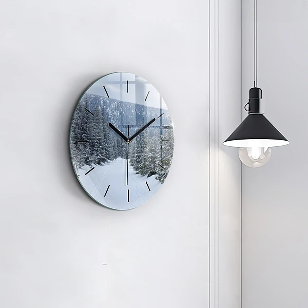 Wanduhr rund Tschechisches Riesengebirge im Winter