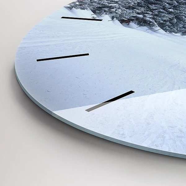 Wanduhr rund Tschechisches Riesengebirge im Winter