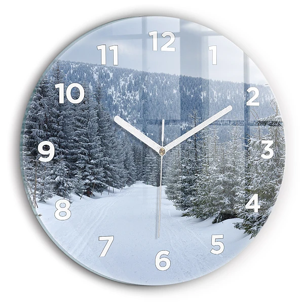 Wanduhr rund Tschechisches Riesengebirge im Winter