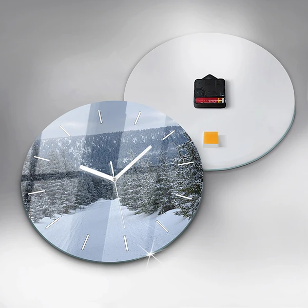 Wanduhr rund Tschechisches Riesengebirge im Winter