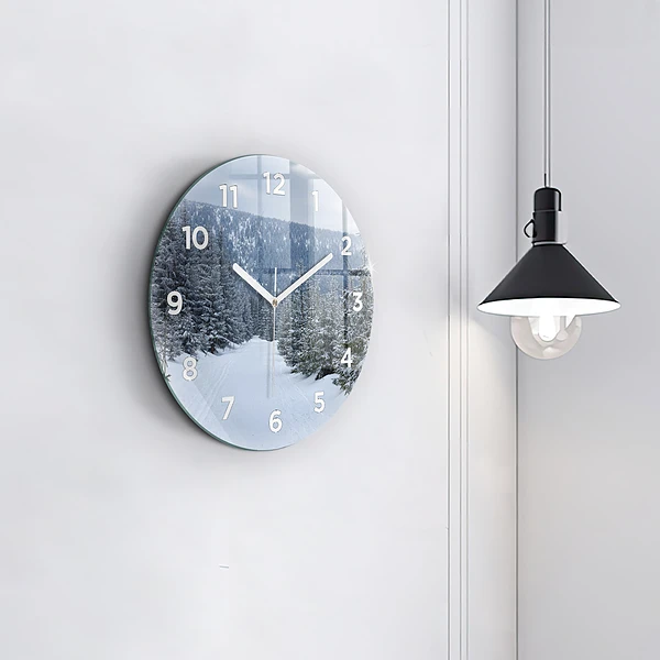 Wanduhr rund Tschechisches Riesengebirge im Winter