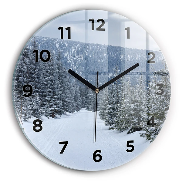 Wanduhr rund Tschechisches Riesengebirge im Winter
