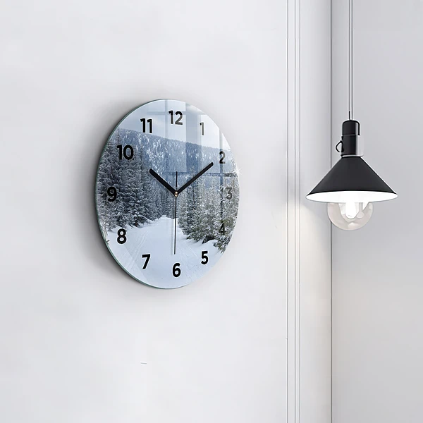 Wanduhr rund Tschechisches Riesengebirge im Winter