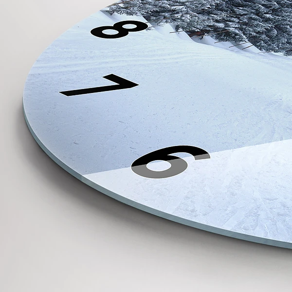 Wanduhr rund Tschechisches Riesengebirge im Winter