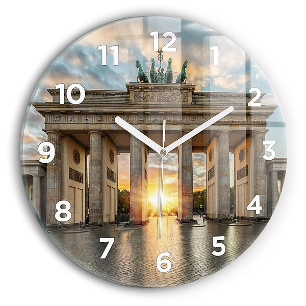 Wanduhr rund mit motiv Brandenburger Tor in Berlin