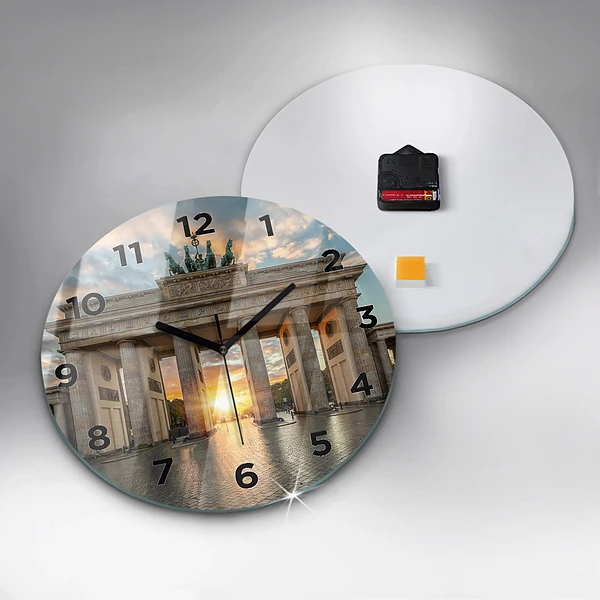 Wanduhr rund mit motiv Brandenburger Tor in Berlin