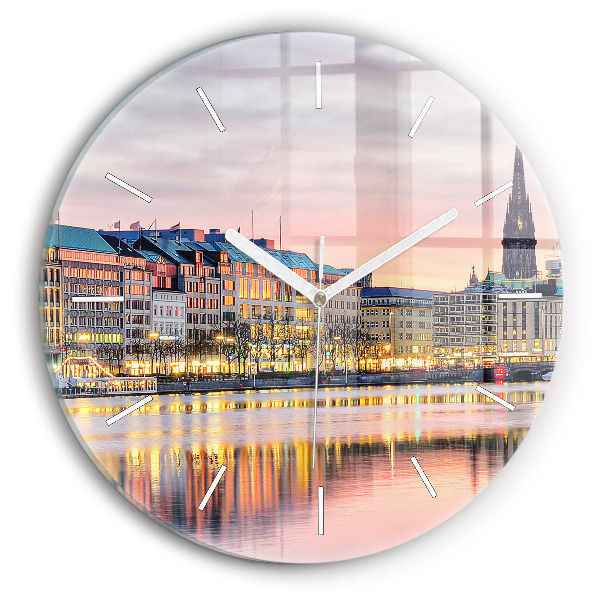 Wanduhr glas rund Alster in Hamburg