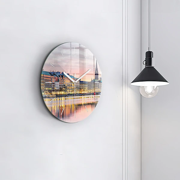 Wanduhr glas rund Alster in Hamburg