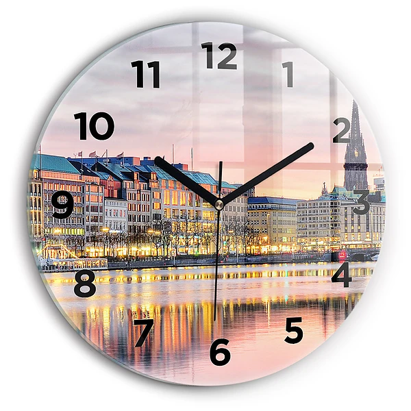 Wanduhr glas rund Alster in Hamburg