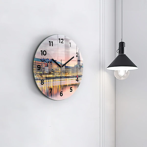 Wanduhr glas rund Alster in Hamburg